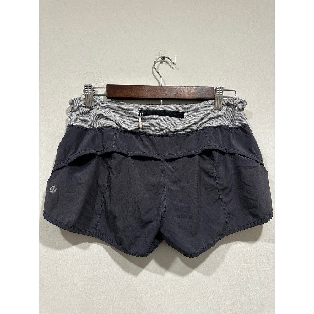 Lululemon Speed Up Shorts Gray Striped Waist Running Training Size 6